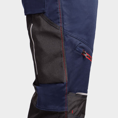 Work bib pants REVOLT 4STRETCH DARK BLUE/BLACK/RED - 6