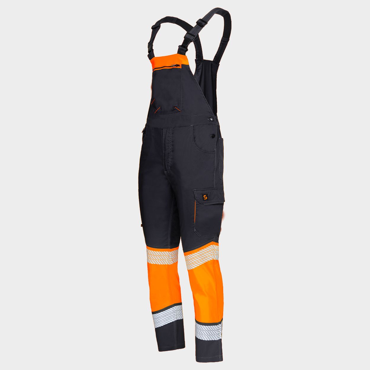 Pantaloni cu pieptar PRIMO HV LIGHT STRETCH ORANGE - 3