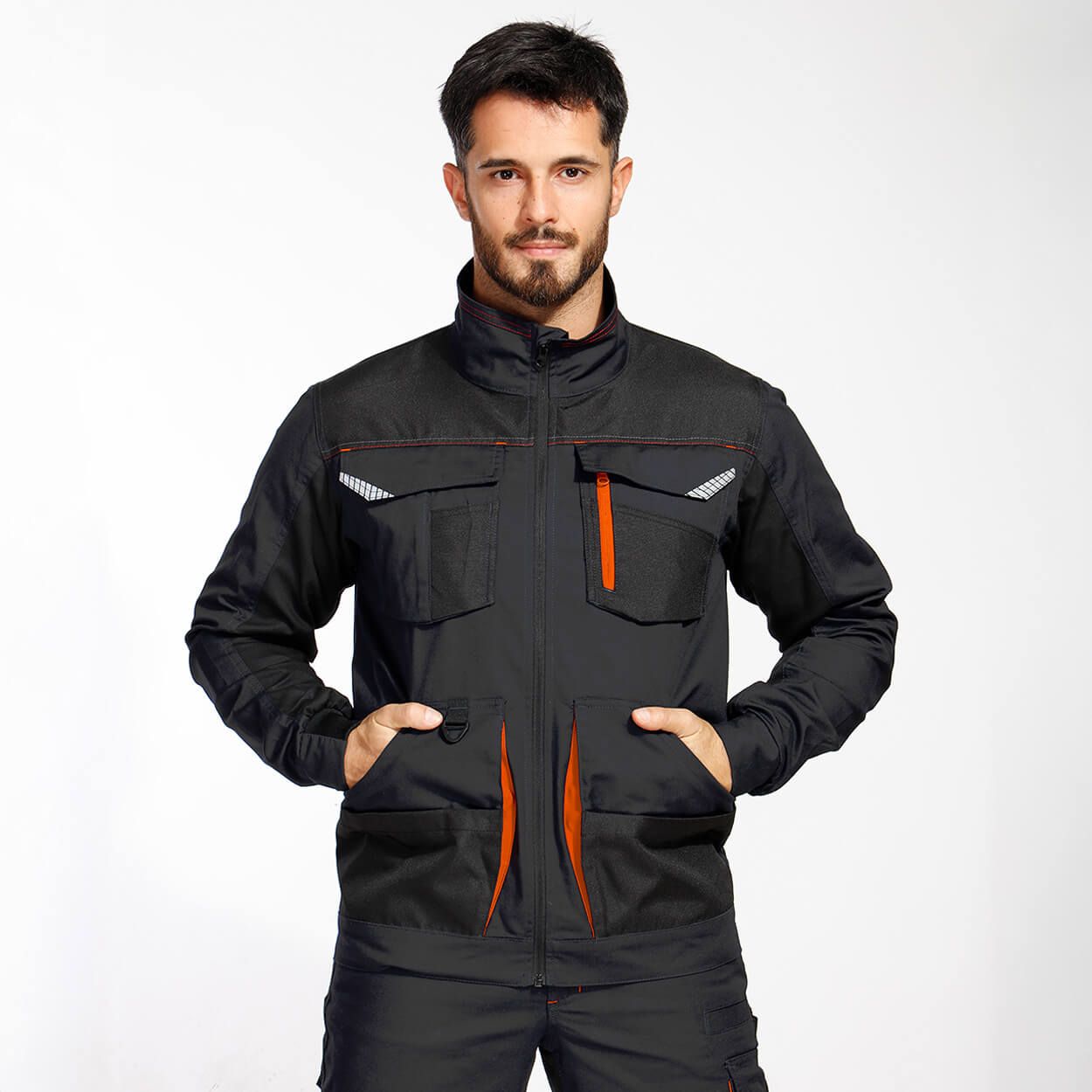 Work jacket KASTOR STRETCH GREY/ORANGE - 2