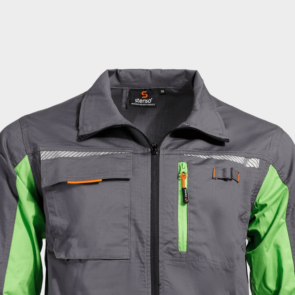 Jachetă de lucru PRISMA LIGHT STRETCH GRI/VERDE - 6