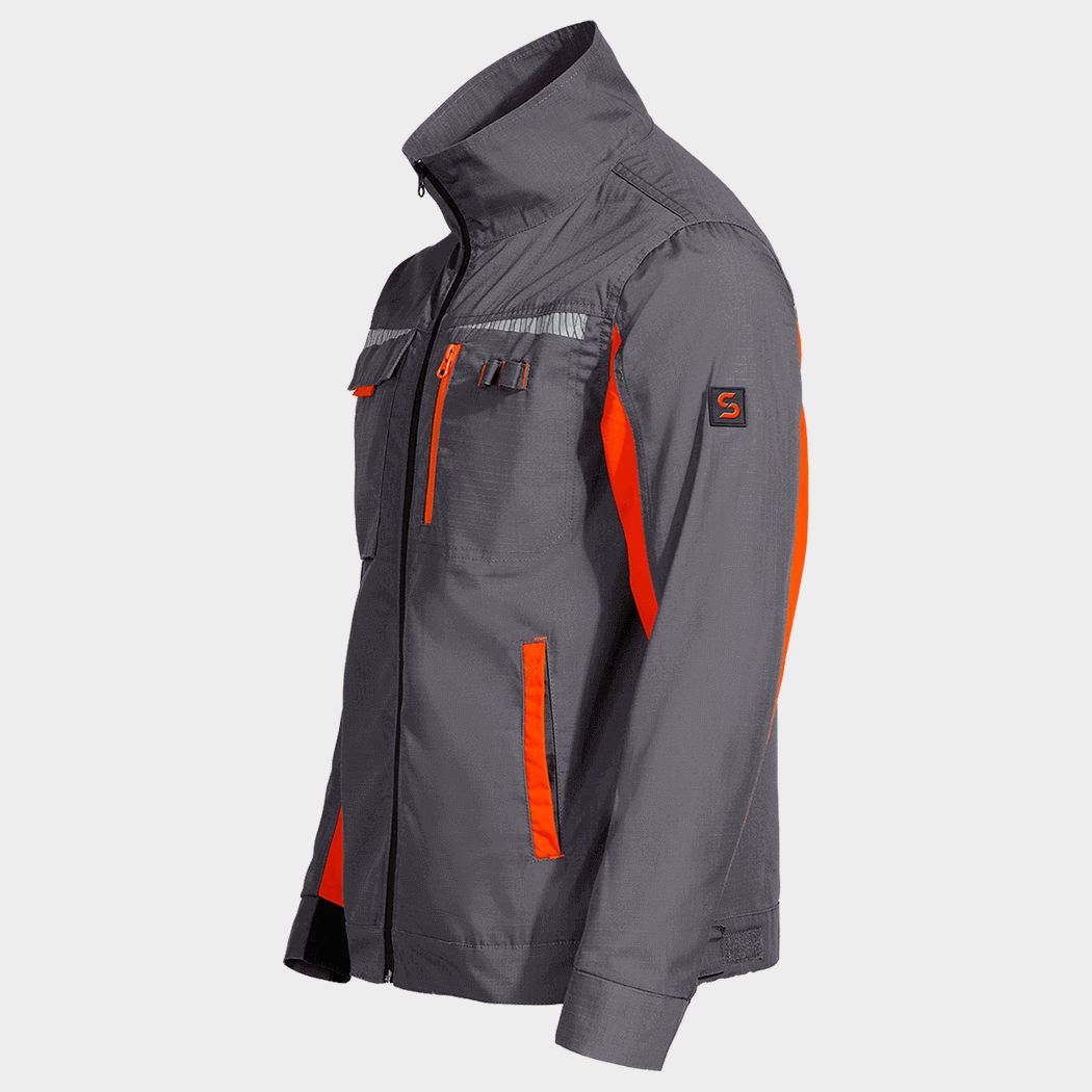 Jachetă de lucru PRISMA LIGHT STRETCH GRI/PORTOCALIU - 3