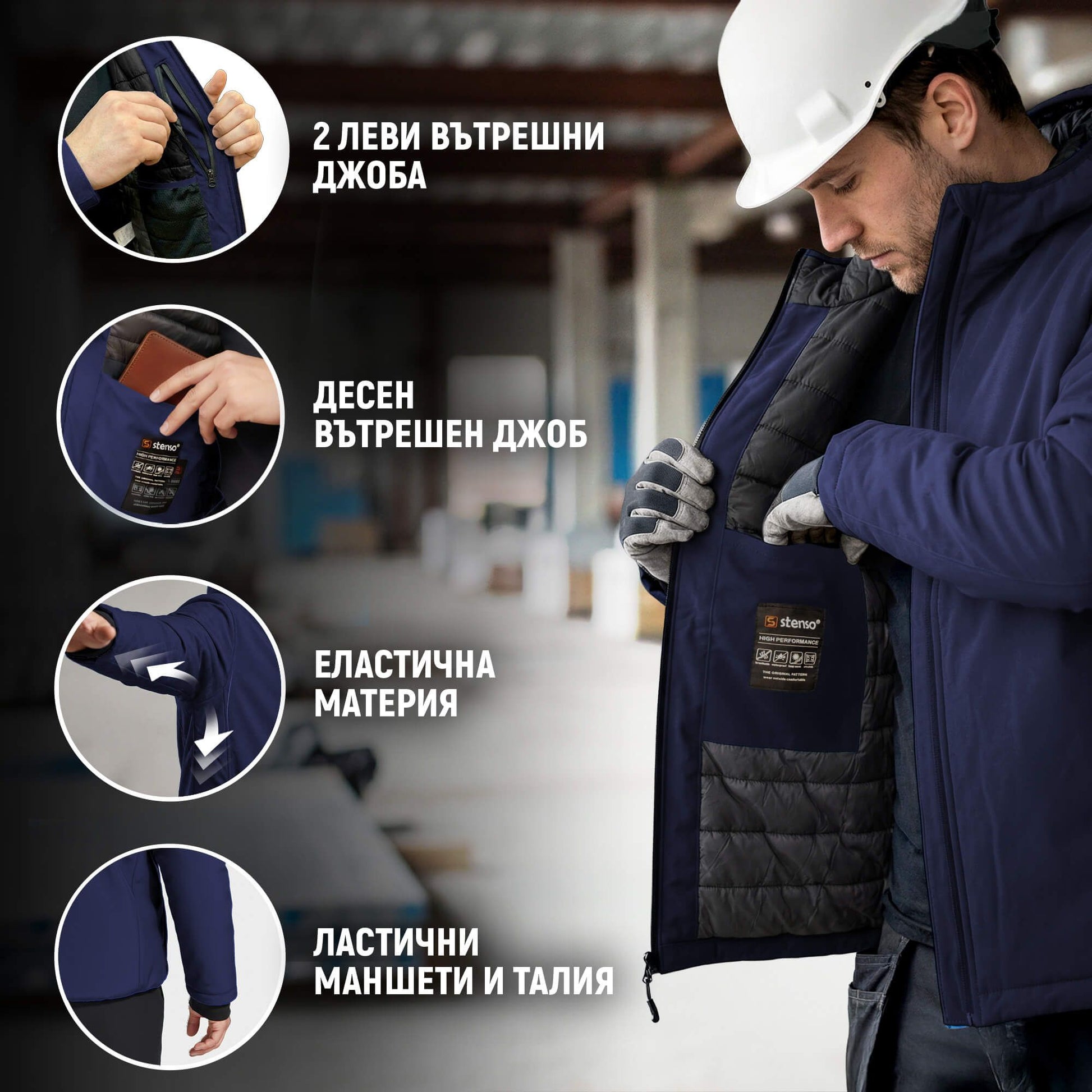 Jachetă de lucru REEF PAD SOFTSHELL DARK BLUE - 4