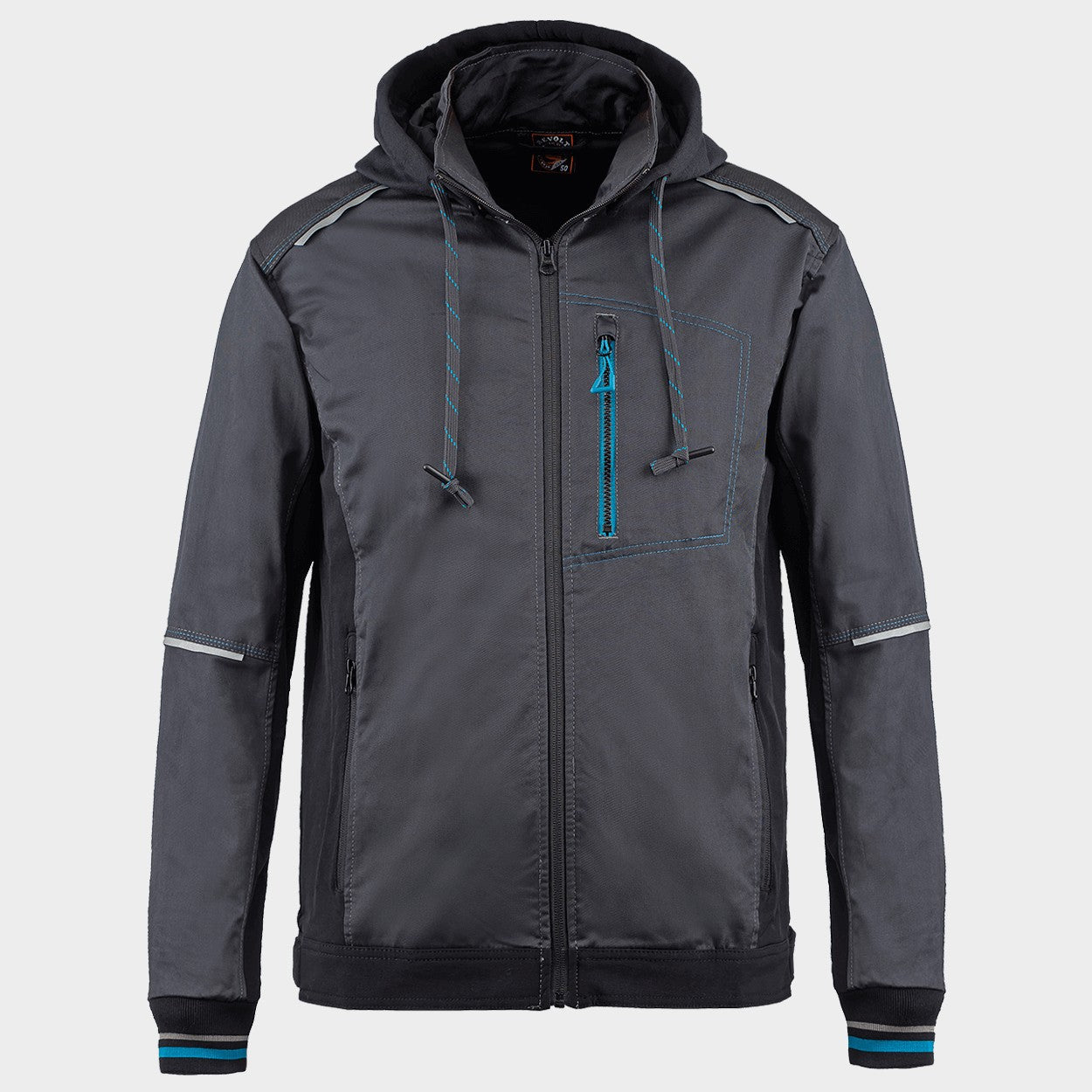 Jachetă de lucru REVOLT 4STRETCH GRI/NEGRU/PETROL - 1