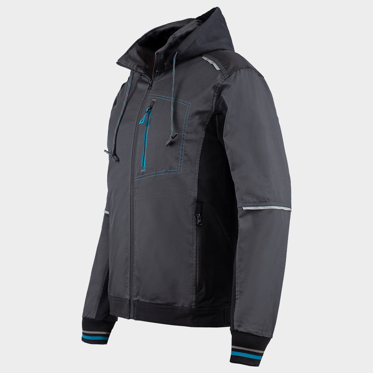 Jachetă de lucru REVOLT 4STRETCH GRI/NEGRU/PETROL - 4