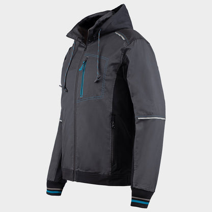 Jachetă de lucru REVOLT 4STRETCH GRI/NEGRU/PETROL - 4