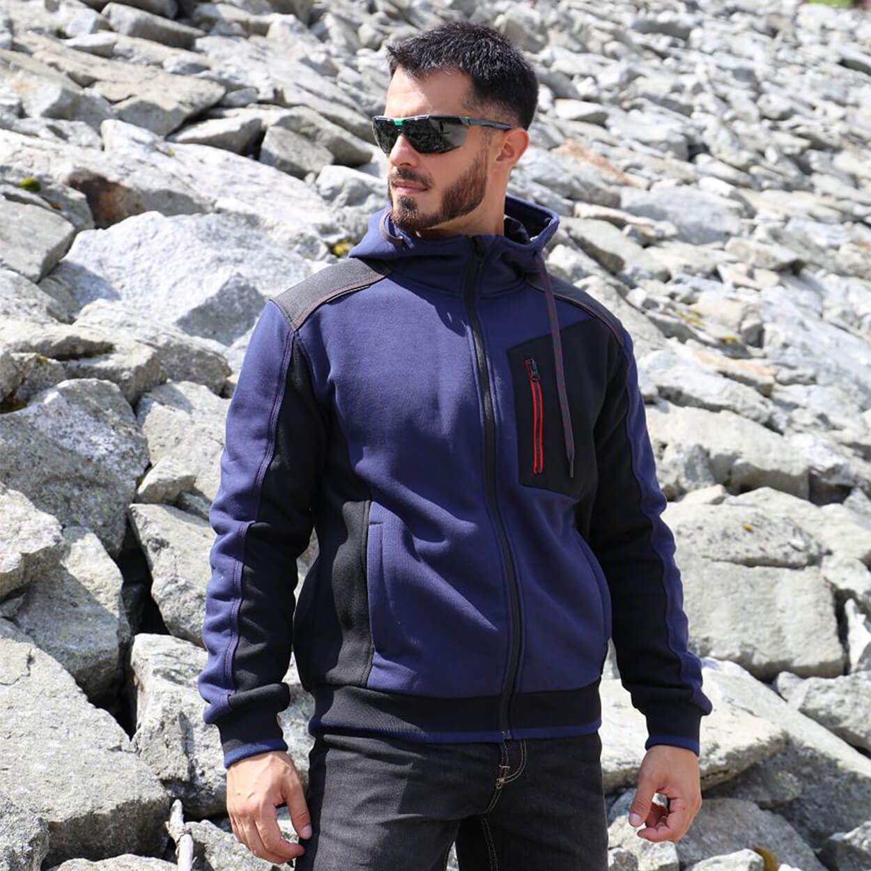 Работен суитшърт REVOLT 2.0 DARK BLUE/BLACK - 3
