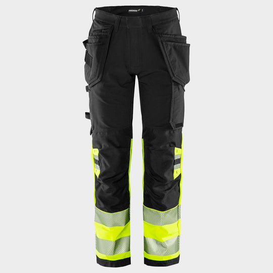 Pantaloni de lucru FRISTADS CRAFTSMAN HV GALBEN/NEGRU - 1