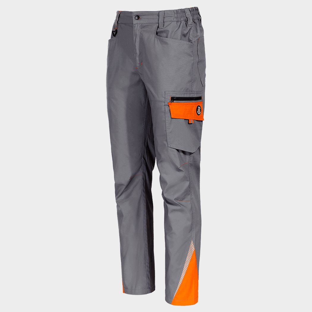 Pantaloni de lucru PRISMA LIGHT STRETCH GRI/PORTOCALIU - 4