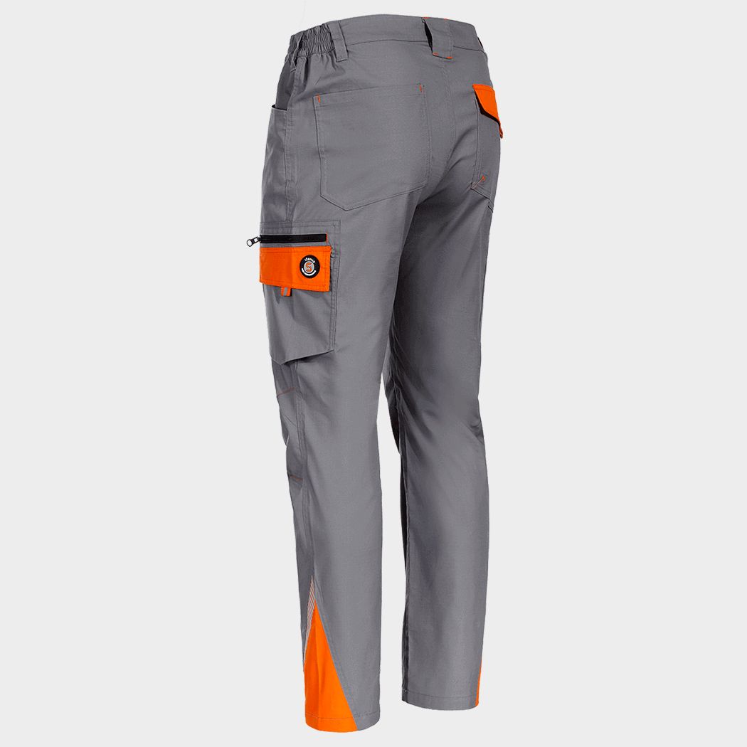 Pantaloni de lucru PRISMA LIGHT STRETCH GRI/PORTOCALIU - 5