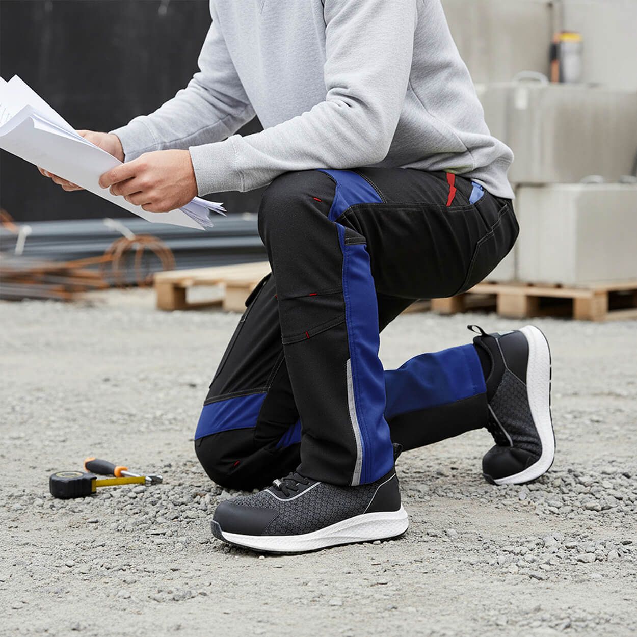 Work trousers PRISMA SOFTSHELL 2.0 BLACK/DARK BLUE - 3