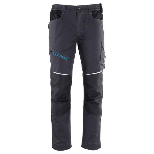 Pantaloni de lucru REVOLT 4STRETCH GREY/BLACK/PETROL - 1